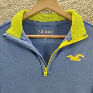 Hollister Pullover‎ Men's Medium Blue 1/4 Zip Athletic Lightweight Jacket